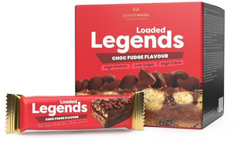 Protein Works | Loaded Legends, Schoko Fudge, 12er Pack | Preisgekrönter Proteinriegel, 14 g Protein, ballaststoffreich, zuckerarm, Premium-Zutaten & voller Geschmack