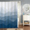 MIRRORANG 150x180cm Tissu Bleu Rideau De Douche Ombre Marine Géométrique Montagne Rideau De Douche pour Salle De Bain Tissu Polyester Imperméable Ensemble avec Crochets