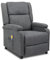 TactFire Fauteuil avec Massage électrique et Chauffage,L'inclinaison du Dossier n'est Pas Télécommandée,TV Chaise Fauteuil de Relaxation Salon Maison Repose (Tissu, Gris Clair-2)