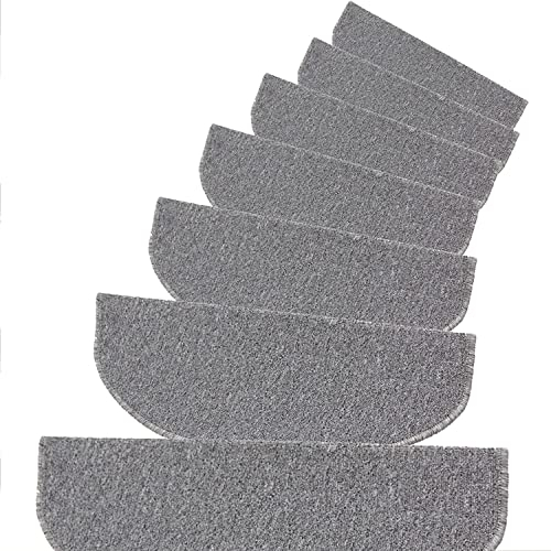 MyrRhe Grau gewebtes Stufenmatten-Set, natürliche Textur, Rutschfester Griff, ideal für Haustiere, 7-teilig, 65 x 24 cm