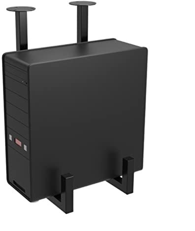 WAOCEO PC Ständer Untertisch-PC-Tower-Ständerhalterung, Desktop-PC-Host-Gehäuseaufhänger, CPU-Ständer mit schwarzer Stahlmontage, hält bis zu 44 Pfund, PC Holder