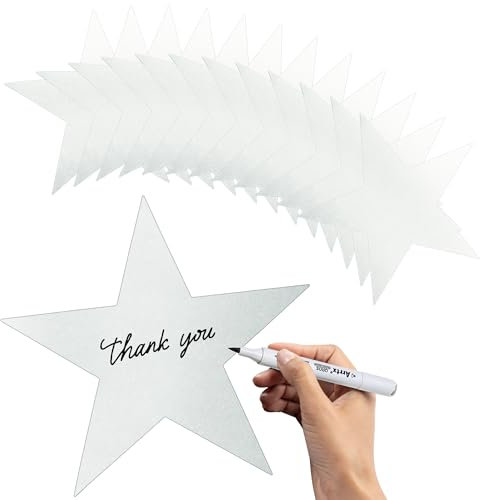 Silberne Stern-Ausschnitte, 27,9 cm, groß, doppelt bedruckte Papierstern-Ausschnitte, Papp-Stern-Ausschnitte, Glitzerstern-Dekorationen für Klassenzimmer, Wand, Filmnacht, Pinnwand, Partyzubehör, 48