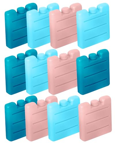 ZOPPER Freezer Blocks 8cm Mini Cooler Bags Assorted Colors Reusable Ice Packs Coolest for Hours Powerful Chillers Lunch Box Travel Picnic and Outdoor Activities Ice Brick Picnic - 12pk