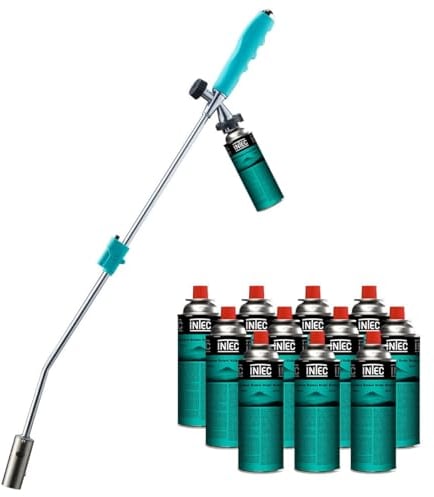 KZ Garden - Diserbante Termico Torcia a Gas Accensione piezoelettrica + 12 cartucce di butano da Campeggio
