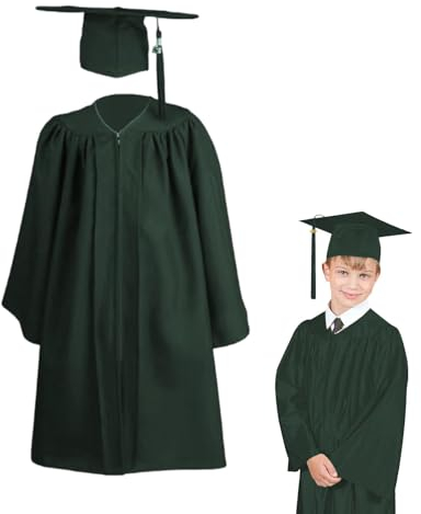 Abschlusskleid für Kinder, Mütze und Kleid abschluss robe Hochschule und Bachelor Akademischer Talar mit Hut Unisex Graduation, Quaste Abschluss Hut Studentenhut Unisex Abschluss Abitur Graduation