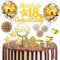 Tortendeko 18. Geburtstag Junge Mädchen, 20 Stück Cake Topper, Glitzer Alles Gute zum 18. mit Geburtstagskerzen für Party Deko (Gold)