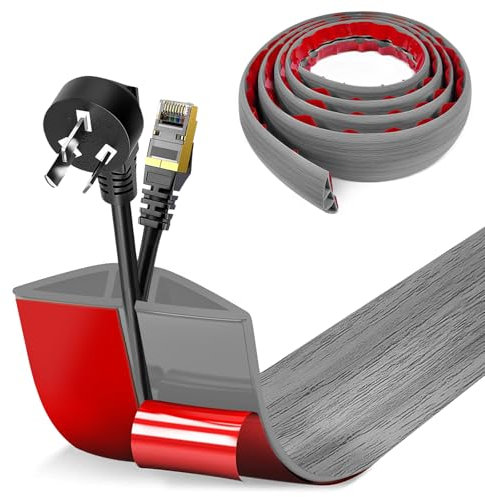 2M x5cm Protezioni per Cavi a Pavimento, Autoadesivo Copricavi per Pavimento Passacavo a Pavimento Perfetti per Tutti i Cavi di Alimentazione a Casa, Ufficio, Scuola, Magazzino