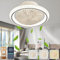 AJZXQM Ventilatore da Soffitto con Luce e Telecomando, Silenzioso Lampadario Ventilatore da Soffitto, 75W Dimmerabile Lampadari LED a Soffitto Moderni, Rotazione a 360°, Reversibile, 6 Velocità, Nero