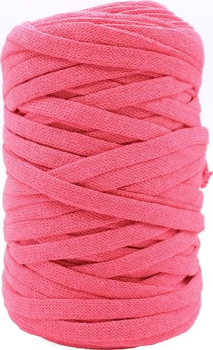 Merceria Pour Toi... Fettuccia per Borse a Uncinetto Piatta 250 gr Spessore 1 cm Filato per Uncinetto in Cotone Acrilico Accessori Fai da Te (131 Fucsia)