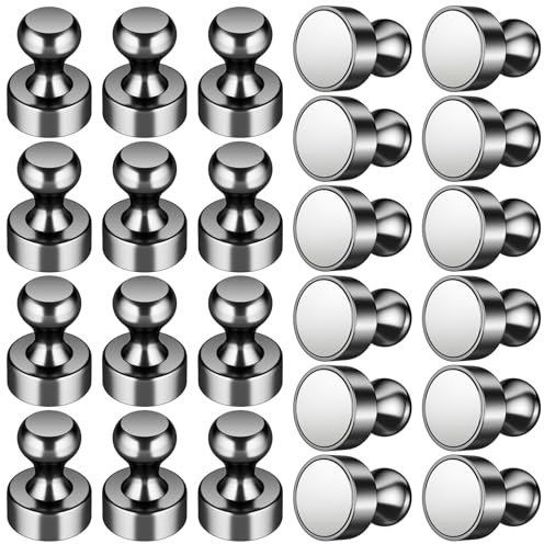 Grtard 24 Stück Schwarze Magnete Stark 12 x 16 mm Magnete für Magnettafel | Neodym Magnete Extra Stark, Whiteboard Magnete für Kühlschrank, Magnettafel und Pinnwand, für Fotos, Karten und Notizen