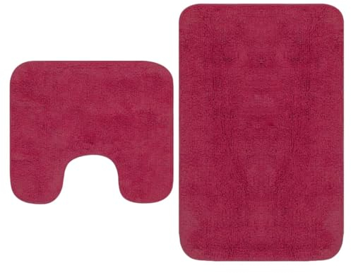 AJJHUUKI Home Articoli,Bagno Mat Set 2 pezzi Tessuto Fucsia, mobili da bagno