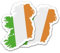 Finest Folia 2er Set Länder Silhouetten Aufkleber Länderaufkleber Bundesland Flagge Sticker für Auto Fahrrad Motorrad Modellblau selbstklebend wetterfest R215 (10 Irland)