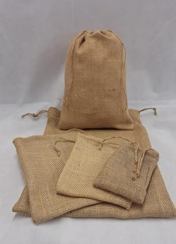 Jute/Hessian Drawstring Bags, Good for Storing Veg, Bulbs and Many Other uses (40cm x 50cm)