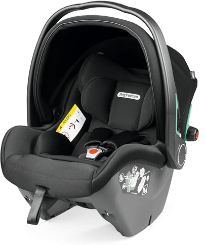 PEG Primo Viaggio SLK – ISOFIX-Babyschale (40–87 cm), 0–15 Monate, 0–13 kg, ausgezeichnet im Crashtest, Verdeck mit UPF 50+ Sonnenschutz, gepolsterter Sitz, Seitenaufprallschutz, Onyx