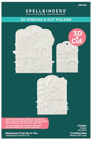 Spellbinders E3D-084 Mushrooms from Me to You 3D Emboss & Cut Folder from The Sealed 3D Botanical Collection