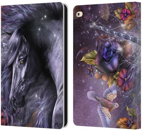 Head Case Designs Licenza Ufficiale Laurie Prindle Unicorno Rosa Blu Cavallo di Fantasia Custodia Portafoglio in Pelle Compatibile con Apple iPad Air 2 (2014)