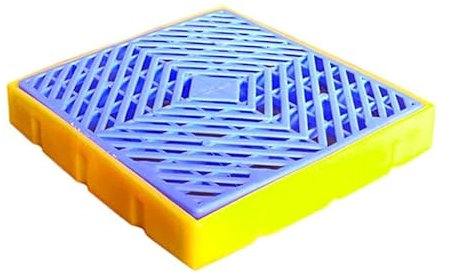 PFCDZDU Containment Spill Pallet, Stackable Polyethylene Oil Drum/Paint Bucket Tray, Industrial Garage Storage Detachable Modular Shipping Platform(Yellow-1pcs,31x31x5.5cm)