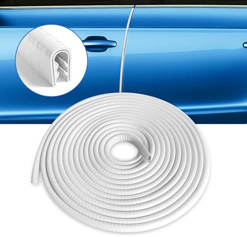 (white10M) Car Door Edge Protector car door protectors Vehicle Rubber Edge Trim Seal Strip Fits U Shape Car Door Protector Edge Bendable & Adjustable Sizes 33FT(10M)