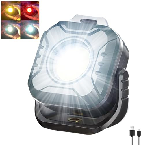 POCKETMAN Foco de trabajo Cob, mini linterna LED, luz de emergencia magnética, 4 colores de atenuación, 6 modos USB, recargable, portátil, lámpara de inspección para camping, emergencia, reparación
