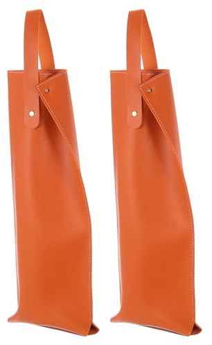 QUARKZMAN 2pz Sacca Portabottiglie per Vino Borsa Portabottiglie Arancione | in Pelle, Portabottiglie Champagne, Portabottiglie Singola Tote, per Compleanni Matrimoni Picnic Feste