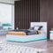 Chebinsiti 3ft Single Ottoman Gas Lift Bed LED Bed Frame Faux Leather Under Bed Storage Bedroom Furniture White