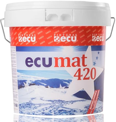 PINTURAS ECU - Pintura Blanca Antimoho Interior y Exterior - 750ML -Evita la Aparición de Hongos y moho en Paredes, Techos, Especial Baños, Mate, Antihumedad (Blanco,750 Mililitros)