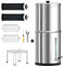 Umisu Système de Filtration d'Eau par Gravité 8.5L, Système de Comptoir en Acier Inoxydable 304 à Ultra-Filtration en 8 Étapes avec 4 Filtres et Support, avec Indicateur de Niveau d'Eau en Verre