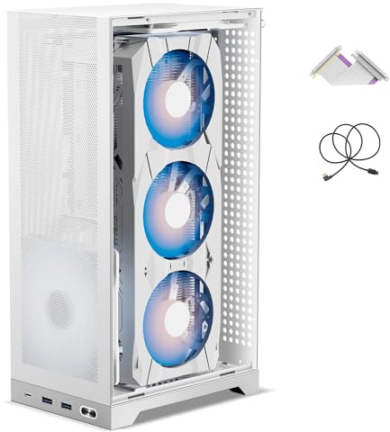 ShinySnake L300 Mesh Mini ITX Châssis d'ordinateur – 8,5 L petit facteur de forme haut débit d'air, support vertical pour GPU 325 mm, double ventilateurs de 120 mm, compatible avec bloc d'alimentation