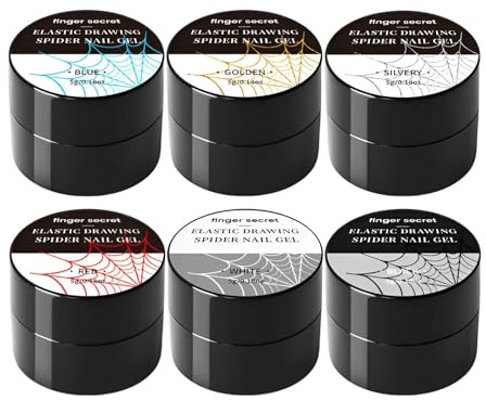Spider Gel Nails – Mehrzweck-Gel-Nagellack, kompatibel mit zarten Musterdesigns | Lackierung für Nail Art, Spinne für Nägel, bedruckt für 6 Farben