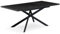 B&D home Esstisch LARS, ausziehbar 120-160 x 80 cm, 4-6 Personen Küchentisch Holztisch mit Kreuzgestell schwarz für Küche, Esszimmer, Industrial modern Design, Marmor-Schwarz, 11202-XS-MSCH