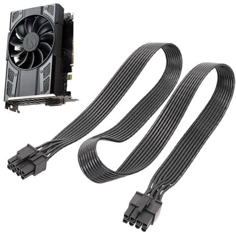 Grafische Karte Stromkabel, 8 Pin Netzkabel | Modulares Netzteil VGA -Kabel, Grafik Karte Stromkabel 8 Pin - 8p Bis zu 6+2p Flaches Line-Bildkartenverlängerungskabel Für PCI Ex