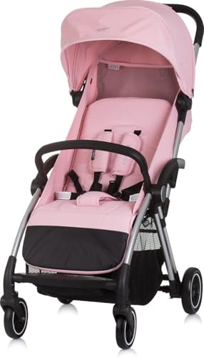 Chipolino Kinderwagen Illusion klappbar, verstellbare Fußstütze, Federung, Korb rosa