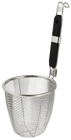 Hemobllo Colador Inoxidable con Mango Negro Cesta de Escurrido Profunda para Pasta y Fideos para Cocinas Drenaje Rápido y Seguro Diseño Ligero y Duradero