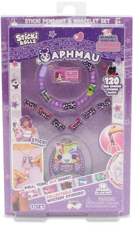 Sticki Rolls x Aphmau Anhänger & Armband Set, Limited Edition, Enthält 120 Aufkleber, Holografischer Aphmau Anhänger & Armband, Sammlerstück Kawaii Fun!