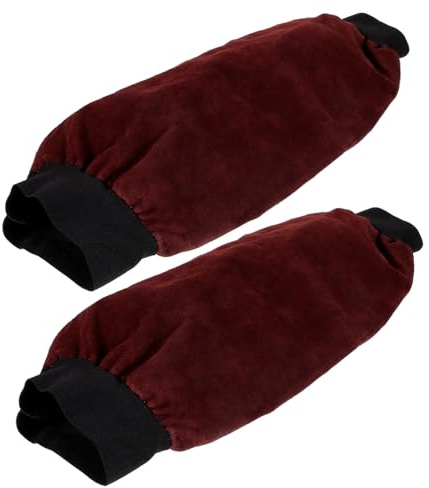 iplusmile Manguitos de Soldadura para Brazos Resistentes al Calor y Abrasión con Banda Elástica Antideslizante Protección Duradera para Trabajo Soldadura y Jardinería Color Marrón