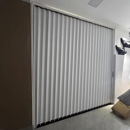 Porta a Soffietto Larghezze: 60 65 70 80 90 100 cm, Cancello a Soffietto Bianco con Serratura per Esterni, Porta Scorrevole Pieghevole per Divisorio Ambienti/Patio(39x98in/100x250cm)