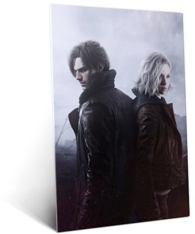 Displate Metallposter Resident Evil Two Paths Intertwined Wanddeko Poster für Schlafzimmer Magnetische Befestigung 32 x 45 cm