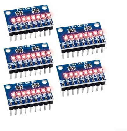 8-Digit LED Indicator Module Blue Red DC 3-24V Breadboard(Red-anode)