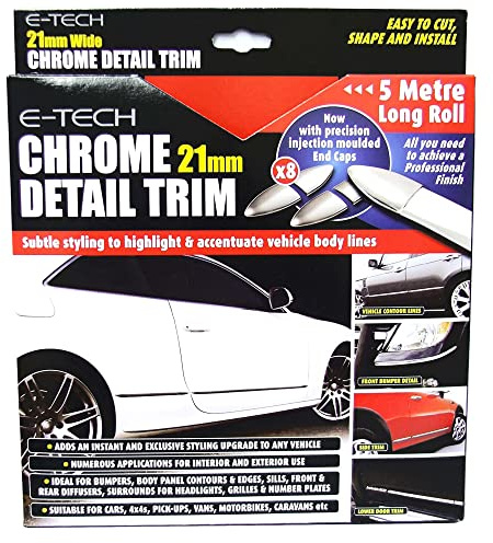 E-TECH Chrome Detail Kit 5mL Roll x 21mm W + 8 End Caps