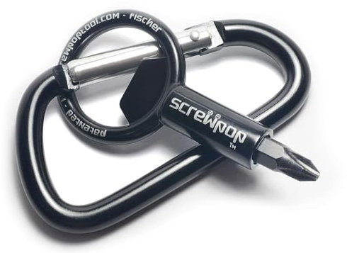 Screwpop 004 - Multitool - Edelstahl - Metallgriff - 6 in 1 - Kreuzschlitz #2, Flach #2, Flaschenöffner, 1/10,2 cm Sechskant, Mini-Prybar, Punch