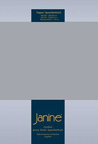 Janine 5001 Topper-Spannbetttuch Elastic 90/190 bis 120/200 cm Platin Fb. 28