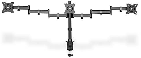 DIGITUS Monitorhalterung - Tischklemme - 3 Monitore - Bis 27 Zoll - Bis 3x 8 kg - VESA 75x75, 100x100 - Schwarz