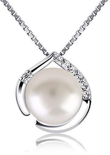 B.Catcher Collana in Perla d'Acqua Dolce e Argento Sterling 925 Sei la Luce dei miei Occhi di - Con perle naturali - Regalo perfetto per San Valentino/Matrimonio/Anniversari