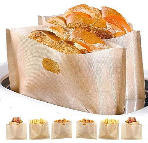 YOOCOOL Non Stick Toaster Bags Reusable and Heat Resistant Easy to Clean,Perfect for Grilled Cheese Sandwiches (10)