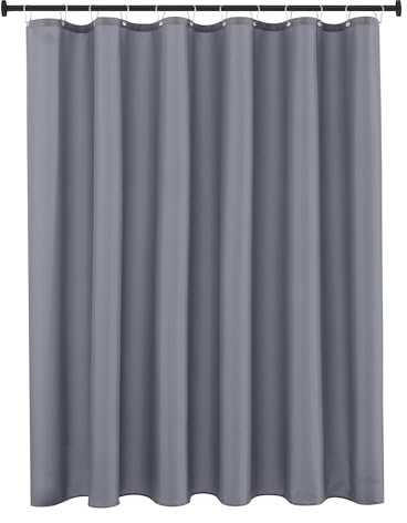 Biscaynebay Doublure de rideau de douche en tissu de qualité hôtelière - 183 x 183 cm - Gris foncé - Résistant à l'eau - Œillets résistants à la rouille - Ourlet inférieur lesté - Lavable en machine