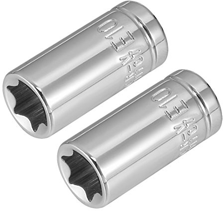 sourcing map 2pcs Douille Torx 1/4 Disque E10 Cr-V Acier