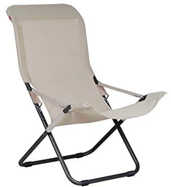 fiam Fiesta Gestell Stahl Anthrazitgrau und Leinwand in Jute Farbe Ecru