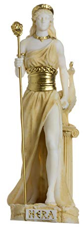 BeautifulGreekStatues Hera Göttin der Ehe, Frauen, Geburt und Familie Alabaster Goldton 17cm