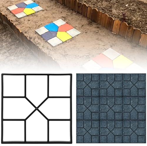 Greensen Stampo Mattoni Cemento Stampi Pavimento Stampo per Pavimentazione Marciapiede Forma per Pavimentazione in Calcestruzzo DIY Path Stampo Giardino Terrazze (40x40x4cm)