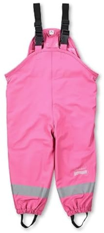 Sterntaler Regenhose gefüttert uni - Kinder Regenhose wasserdicht - Mädchen Matsch- und Buddelhose mit verschweißten Nähten und elastischen Hosenträgern - Regenbekleidung warm - himbeerrosa, Größe 122